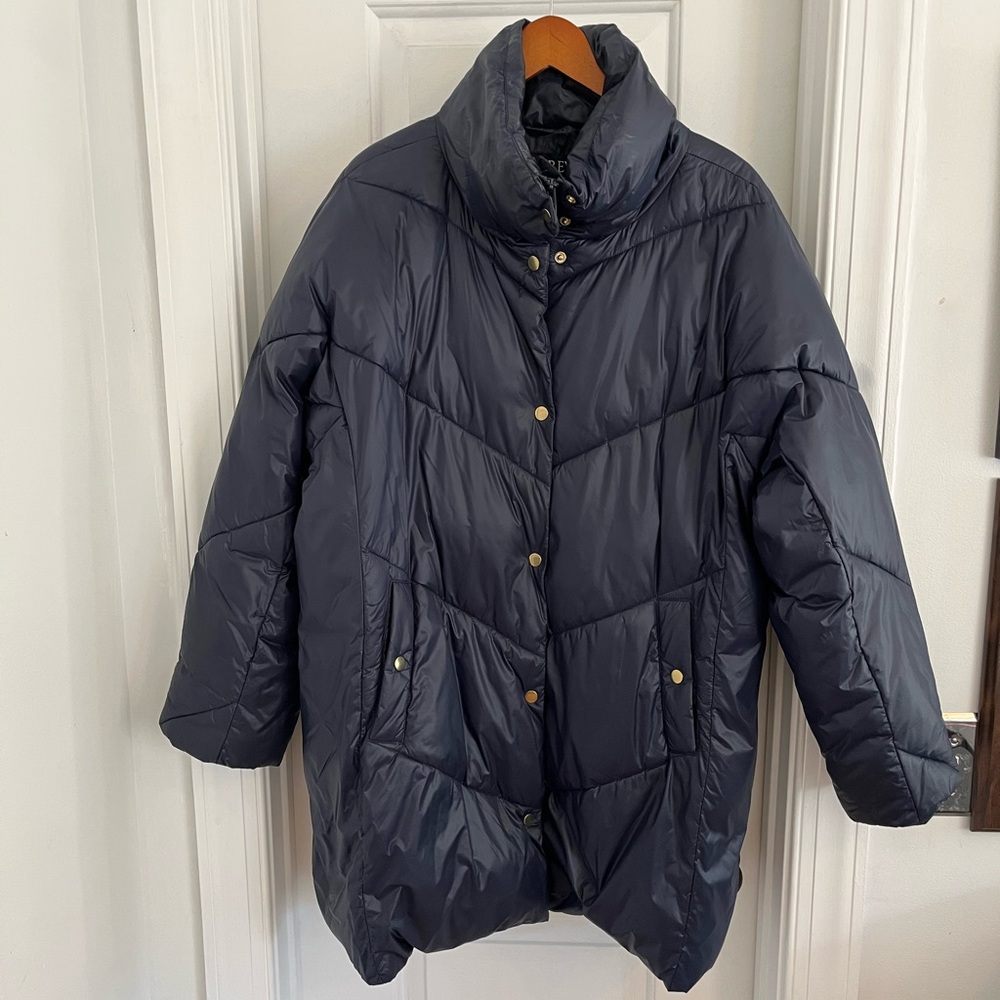 Women’s J.Crew Signature Puffer Jacket Navy Sz M